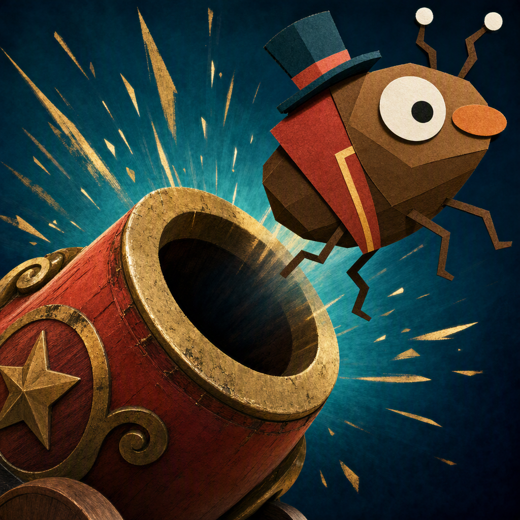 Flea Cannon’s clockwork cannon and daredevil flea